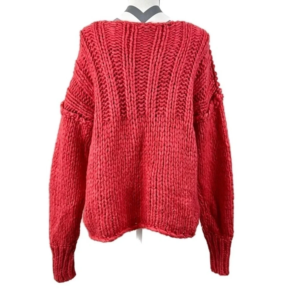 NWOT - Free People Be There Pullover Chunky Knit Sweater - Coral Clay - Size XS